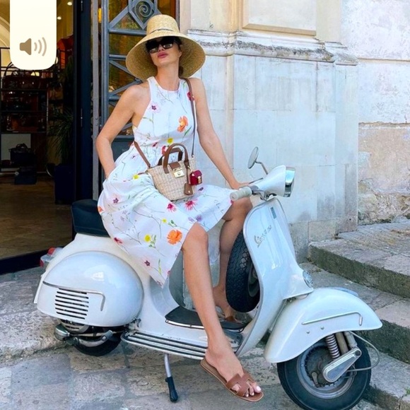 H&M Meadow Collection Linen Blend Dress Bloggers Fav - Picture 1 of 16